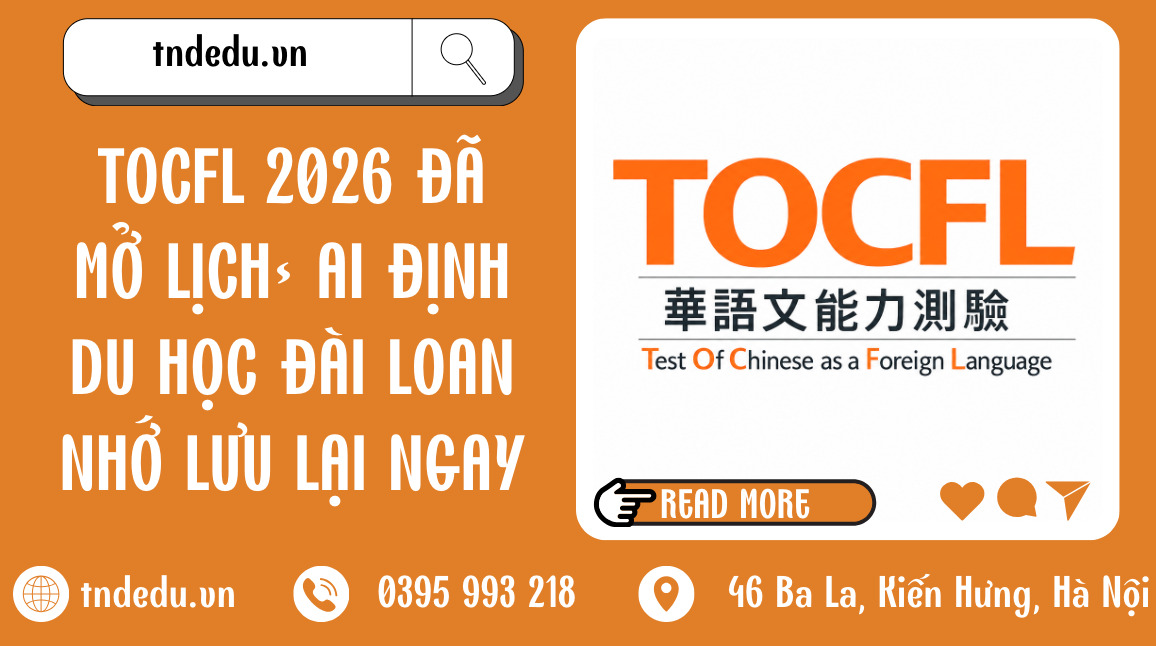 LỊCH THI TOCFL TẠI HÀ NỘI
