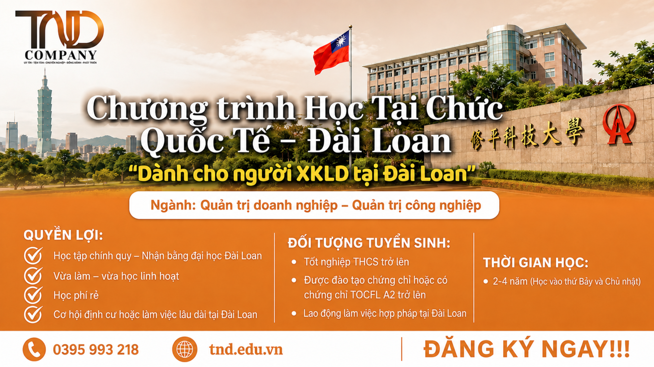 chuong-trinh-hoc-tai-chuc-quoc-te-dai-loan chương trình học tại chức-đài loan cho người xklđ tại Đài Loan