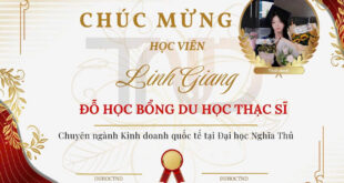 HỌC VIÊN XUẤT SẮC NHẬN ĐƯỢC HỌC BỔNG CỦA ĐẠI HỌC NGHĨA THỦ