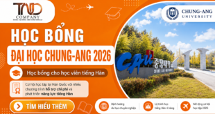 HỌC BỔNG ĐẠI HỌC CHUNG-ANG 2026